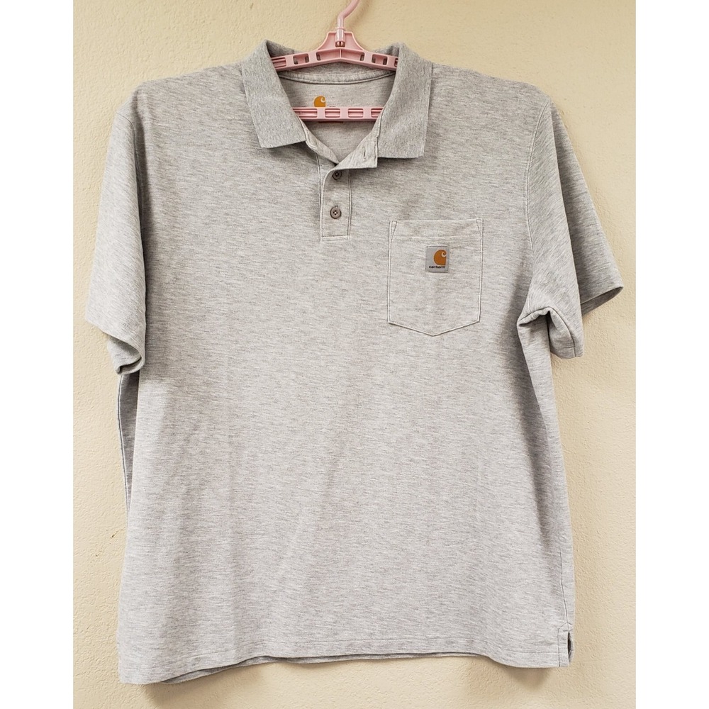Carhartt Men's Original Fit 2XL XXL‎ Short Sleeve Gray Work Polo Shirt Excellent